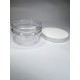 100 ml Akrilik Şeffaf Plastik Kozmetik Krem Kavanozu Beyaz Kapaklı