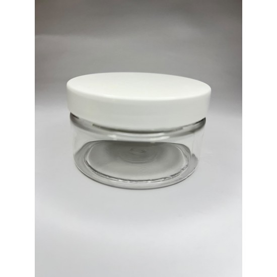 100 ml Akrilik Şeffaf Plastik Kozmetik Krem Kavanozu Beyaz Kapaklı