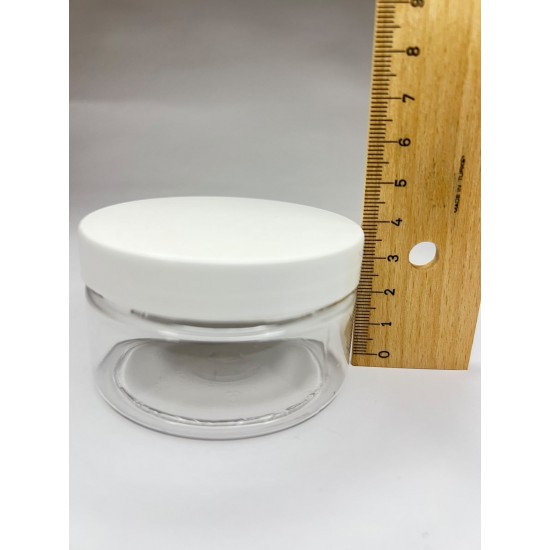 100 ml Akrilik Şeffaf Plastik Kozmetik Krem Kavanozu Beyaz Kapaklı