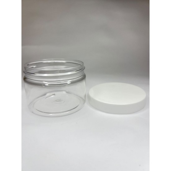 150 ml Akrilik Şeffaf Plastik Kozmetik Krem Kavanozu Beyaz Kapaklı