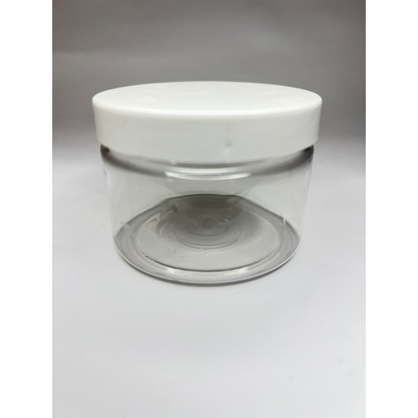 150 ml Akrilik Şeffaf Plastik Kozmetik Krem Kavanozu Beyaz Kapaklı