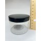 150 ml Akrilik Şeffaf Plastik Kozmetik Krem Kavanozu Siyah Kapaklı