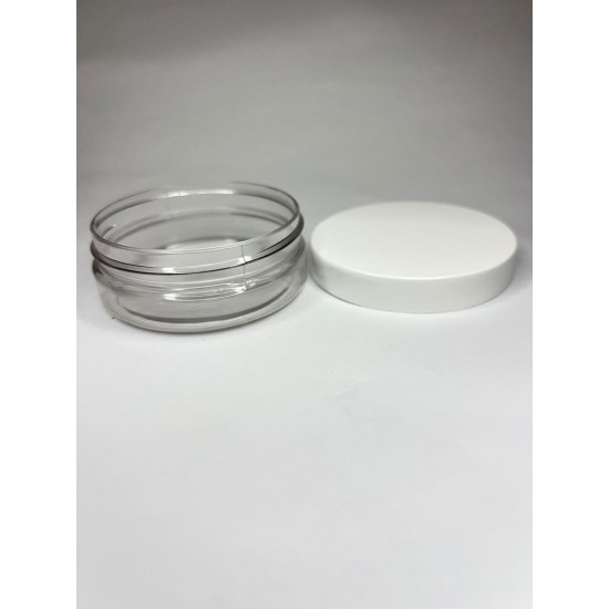 50 ml Akrilik Şeffaf Plastik Kozmetik Krem Kavanozu Beyaz Kapaklı