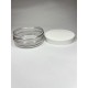 50 ml Akrilik Şeffaf Plastik Kozmetik Krem Kavanozu Beyaz Kapaklı