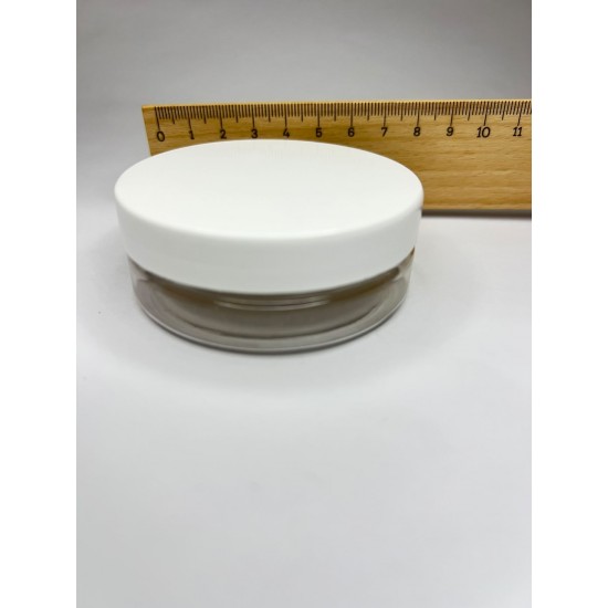 50 ml Akrilik Şeffaf Plastik Kozmetik Krem Kavanozu Beyaz Kapaklı