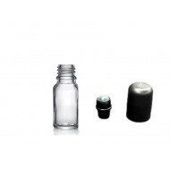 10 ml Şeffaf Cam Şişe Siyah Rollon Başlıklı
