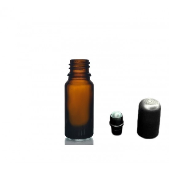 20 ml Kahverengi (Amber) Cam Şişe Siyah Rollon Başlıklı