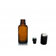 30 ml Kahverengi (Amber) Cam Şişe Siyah Rollon Başlıklı
