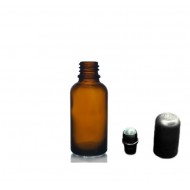 50 ml Kahverengi (Amber) Cam Şişe Siyah Rollon Başlıklı