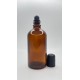 100 ml Kahverengi (Amber) Cam Şişe Siyah Rollon Başlıklı