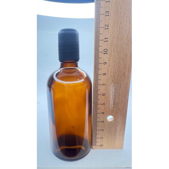 100 ml Kahverengi (Amber) Cam Şişe Siyah Rollon Başlıklı