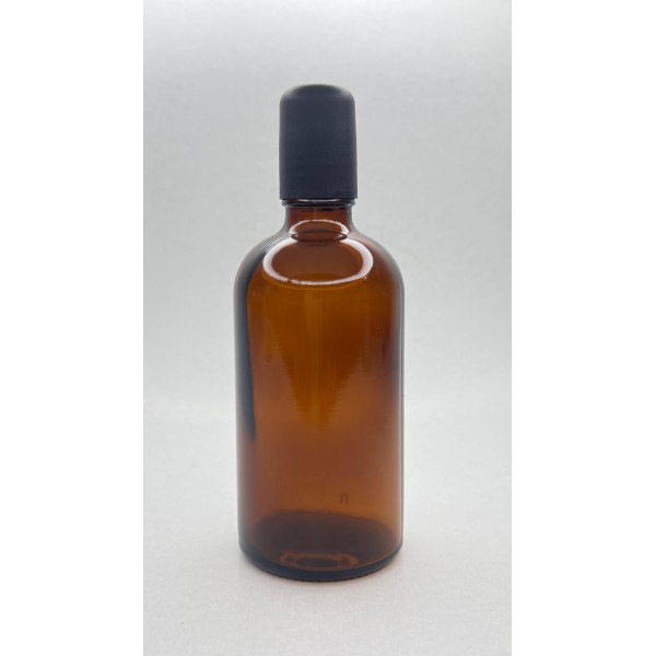 100 ml Kahverengi (Amber) Cam Şişe Siyah Rollon Başlıklı