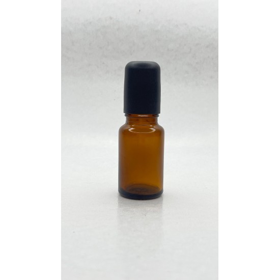 10 ml Kahverengi(Amber) Cam Şişe Siyah Rollon Başlıklı