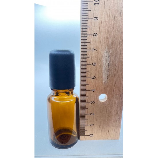 10 ml Kahverengi(Amber) Cam Şişe Siyah Rollon Başlıklı