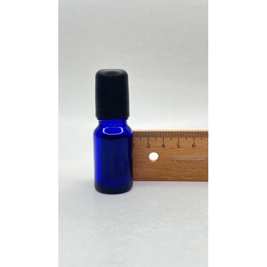 10 ml Mavi Cam Şişe Siyah Rollon Başlıklı