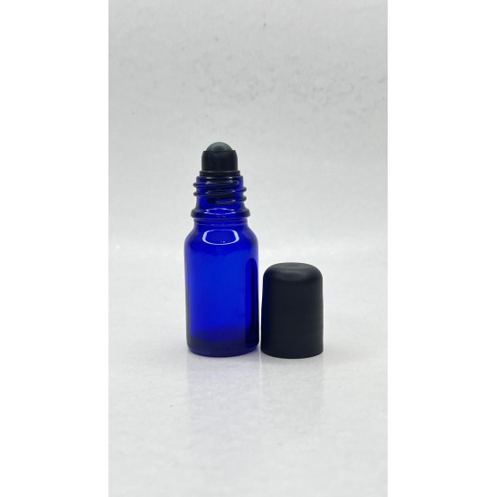 10 ml Mavi Cam Şişe Siyah Rollon Başlıklı