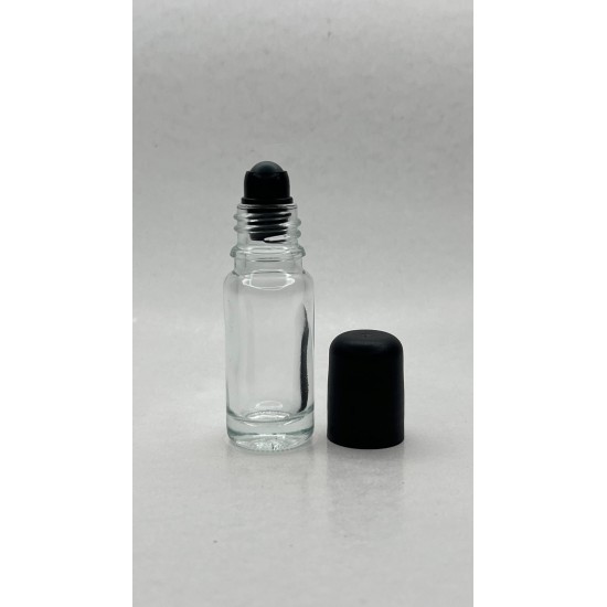10 ml Şeffaf Cam Şişe Siyah Rollon Başlıklı