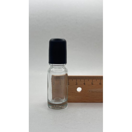 10 ml Şeffaf Cam Şişe Siyah Rollon Başlıklı