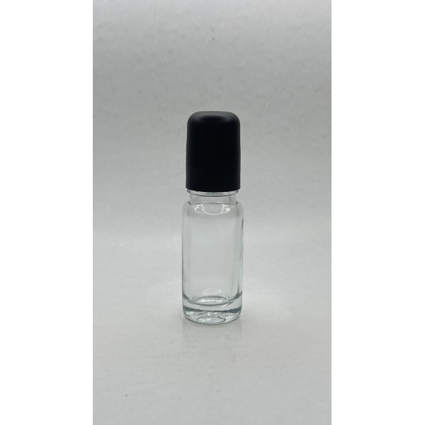 10 ml Şeffaf Cam Şişe Siyah Rollon Başlıklı