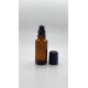 20 ml Kahverengi (Amber) Cam Şişe Siyah Rollon Başlıklı