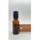 20 ml Kahverengi (Amber) Cam Şişe Siyah Rollon Başlıklı