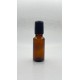 20 ml Kahverengi (Amber) Cam Şişe Siyah Rollon Başlıklı