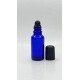 20 ml Mavi (Kobalt) Cam Şişe Siyah Rollon Başlıkl