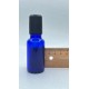 20 ml Mavi (Kobalt) Cam Şişe Siyah Rollon Başlıkl