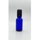 20 ml Mavi (Kobalt) Cam Şişe Siyah Rollon Başlıkl