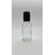 20 ml Şeffaf Cam Şişe Siyah Rollon Başlıklı