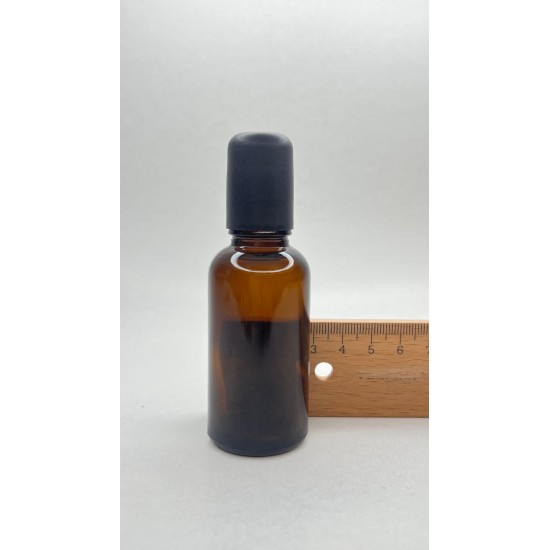 30 ml Kahverengi (Amber) Cam Şişe Siyah Rollon Başlıklı