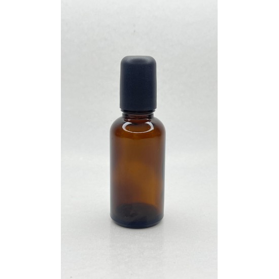 30 ml Kahverengi (Amber) Cam Şişe Siyah Rollon Başlıklı