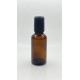 30 ml Kahverengi (Amber) Cam Şişe Siyah Rollon Başlıklı