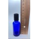 30 ml Mavi (Kobalt) Cam Şişe Siyah Rollon Başlıklı