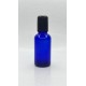 30 ml Mavi (Kobalt) Cam Şişe Siyah Rollon Başlıklı