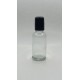 30 ml Şeffaf Cam Şişe Siyah Rollon Başlıklı