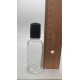 30 ml Şeffaf Cam Şişe Siyah Rollon Başlıklı