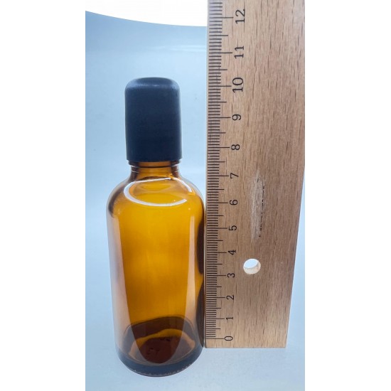 50 ml Kahverengi (Amber) Cam Şişe Siyah Rollon Başlıklı