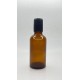 50 ml Kahverengi (Amber) Cam Şişe Siyah Rollon Başlıklı