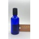 50 ml Mavi (Kobalt) Cam Şişe Siyah Rollon Başlıklı