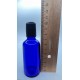 50 ml Mavi (Kobalt) Cam Şişe Siyah Rollon Başlıklı