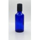 50 ml Mavi (Kobalt) Cam Şişe Siyah Rollon Başlıklı
