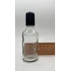 50 ml Şeffaf Cam Şişe Siyah Rollon Başlıklı