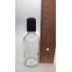 50 ml Şeffaf Cam Şişe Siyah Rollon Başlıklı