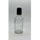 50 ml Şeffaf Cam Şişe Siyah Rollon Başlıklı