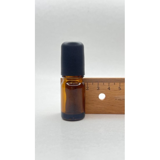 5 ml Kahverengi (Amber) Cam Şişe Siyah Rollon Başlıklı