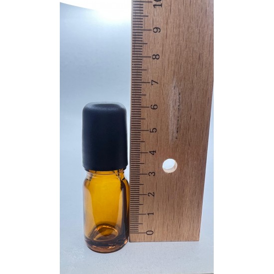 5 ml Kahverengi (Amber) Cam Şişe Siyah Rollon Başlıklı