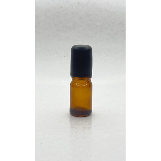 5 ml Kahverengi (Amber) Cam Şişe Siyah Rollon Başlıklı