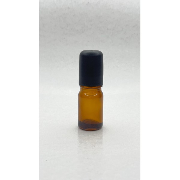 5 ml Kahverengi (Amber) Cam Şişe Siyah Rollon Başlıklı