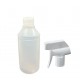 250 ml Şeffaf Kuşaklı (PE) Beyaz Trigger Sprey Şişesi